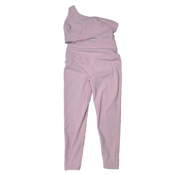 Free People‎ Transcend Limits Legging Jumpsuit L Pink Stretch Cutout Fitness - Picture 3 of 9